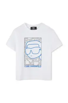 Karl Lagerfeld tricou de bumbac pentru copii culoarea alb, cu imprimeu, Z30563 imagine