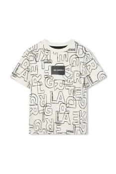 Karl Lagerfeld tricou de bumbac pentru copii culoarea alb, cu model, Z30960 imagine