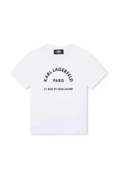 Karl Lagerfeld tricou de bumbac pentru copii culoarea alb, Z30205 imagine