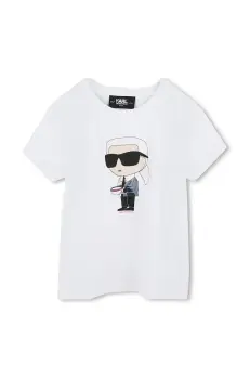 Karl Lagerfeld tricou de bumbac pentru copii culoarea alb, Z30491 imagine