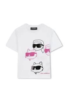 Karl Lagerfeld tricou de bumbac pentru copii culoarea alb, Z30943 imagine