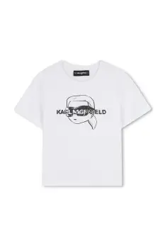 Karl Lagerfeld tricou de bumbac pentru copii culoarea alb, Z30943 imagine