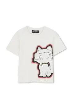 Karl Lagerfeld tricou de bumbac pentru copii culoarea alb, Z30946 imagine