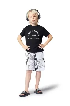 Karl Lagerfeld tricou de bumbac pentru copii culoarea negru, cu imprimeu, Z30439 imagine