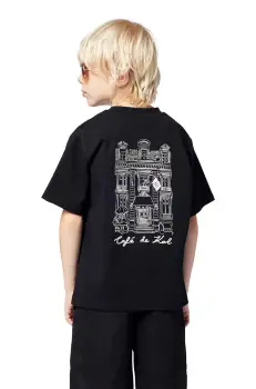 Karl Lagerfeld tricou de bumbac pentru copii culoarea negru, cu imprimeu, Z30440 imagine
