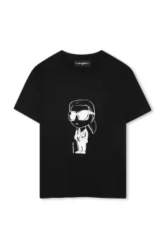 Karl Lagerfeld tricou de bumbac pentru copii culoarea negru, cu imprimeu, Z30957 imagine