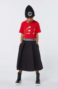 Karl Lagerfeld tricou de bumbac pentru copii culoarea rosu, Z30205 imagine