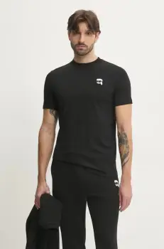Karl Lagerfeld tricou din bumbac barbati, culoarea negru, cu imprimeu, 500224.755710 imagine