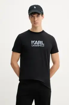 Karl Lagerfeld tricou din bumbac barbati, culoarea negru, cu imprimeu, 552241.755064 imagine