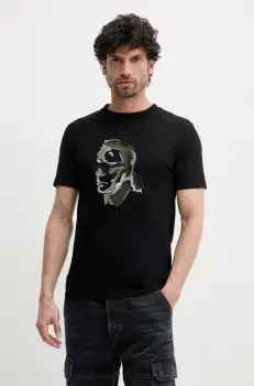 Karl Lagerfeld tricou din bumbac barbati, culoarea negru, cu imprimeu, 552241.755067 imagine