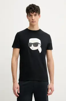Karl Lagerfeld tricou din bumbac barbati, culoarea negru, cu imprimeu, 552251.755073 imagine
