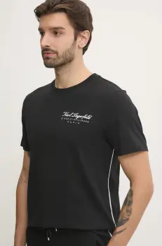 Karl Lagerfeld tricou din bumbac barbati, culoarea negru, cu imprimeu, A1M44017 imagine