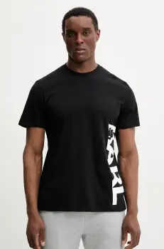 Karl Lagerfeld tricou din bumbac barbati, culoarea negru, cu imprimeu, A2M46038 imagine