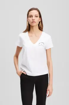 Karl Lagerfeld tricou din bumbac culoarea alb, A3W17104 imagine