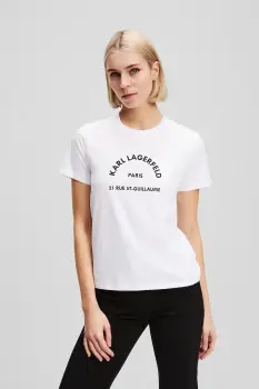 Karl Lagerfeld tricou din bumbac culoarea alb, A3W17105 imagine