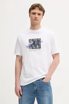 Karl Lagerfeld tricou din bumbac culoarea alb, cu imprimeu, 553225.755143 imagine