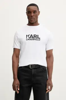 Karl Lagerfeld tricou din bumbac culoarea alb, cu imprimeu, 561235.755780 imagine