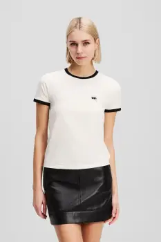 Karl Lagerfeld tricou din bumbac culoarea bej, A3W17078 imagine