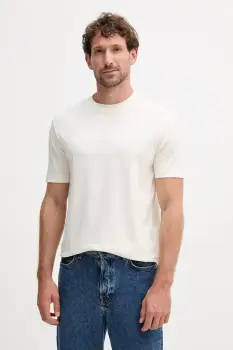 Karl Lagerfeld tricou din bumbac culoarea bej, cu imprimeu, 554225.755036 imagine