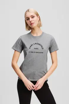 Karl Lagerfeld tricou din bumbac culoarea gri, A3W17105 imagine