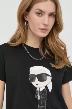 Karl Lagerfeld tricou din bumbac culoarea negru imagine