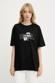 Karl Lagerfeld tricou din bumbac culoarea negru, A3W17084 imagine