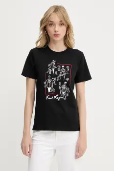 Karl Lagerfeld tricou din bumbac culoarea negru, A3W17099 imagine