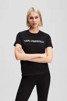 Karl Lagerfeld tricou din bumbac culoarea negru, A3W17102 imagine