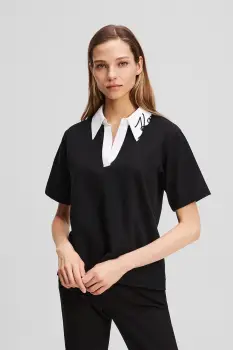 Karl Lagerfeld tricou din bumbac culoarea negru, A3W17113 imagine