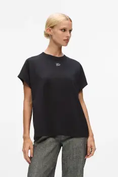 Karl Lagerfeld tricou din bumbac culoarea negru, A4W17039 imagine