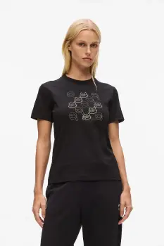 Karl Lagerfeld tricou din bumbac culoarea negru, A4W17098 imagine