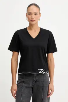 Karl Lagerfeld tricou din bumbac culoarea negru, B1W17031 imagine