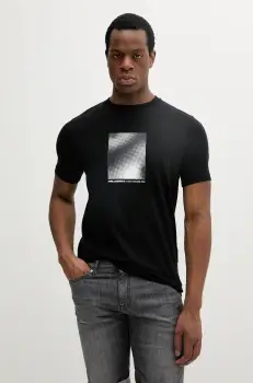 Karl Lagerfeld tricou din bumbac culoarea negru, cu imprimeu, 552224.755038 imagine