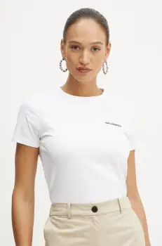 Karl Lagerfeld tricou din bumbac femei, culoarea alb, A1W17019 imagine