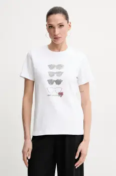 Karl Lagerfeld tricou din bumbac femei, culoarea alb, A2W17103 imagine