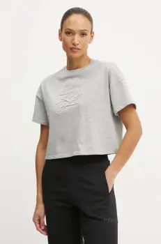 Karl Lagerfeld tricou din bumbac femei, culoarea gri, A1W17071 imagine