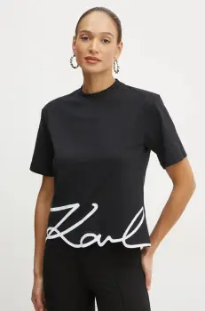 Karl Lagerfeld tricou din bumbac femei, culoarea negru, A1W17013 imagine
