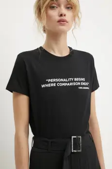 Karl Lagerfeld tricou din bumbac femei, culoarea negru, A1W17068 imagine