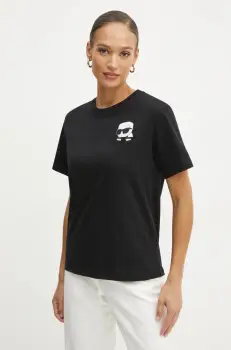 Karl Lagerfeld tricou din bumbac femei, culoarea negru, A1W17100 imagine