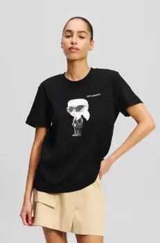 Karl Lagerfeld tricou din bumbac femei, culoarea negru, A1W17130 imagine