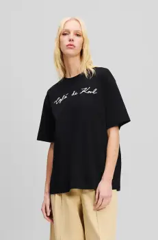 Karl Lagerfeld tricou din bumbac femei, culoarea negru, A2W17088 imagine