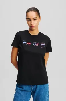 Karl Lagerfeld tricou din bumbac femei, culoarea negru, A2W17114 imagine