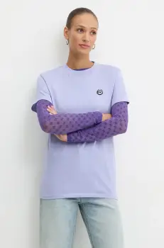 Karl Lagerfeld tricou din bumbac femei, culoarea violet, 245W1712 imagine