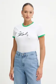 Karl Lagerfeld tricou din bumbac IKON culoarea alb, B1W17040 imagine