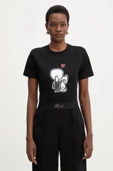 Karl Lagerfeld tricou din bumbac IKON culoarea negru, B1W17038 imagine