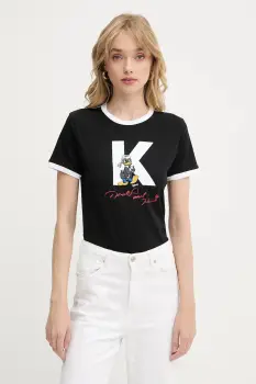 Karl Lagerfeld tricou din bumbac KL X DISNEY culoarea negru, A3W17089 imagine
