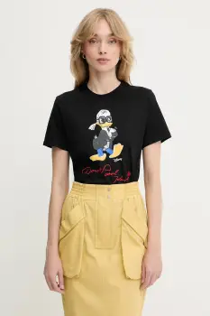 Karl Lagerfeld tricou din bumbac KL X DISNEY culoarea negru, A3W17090 imagine