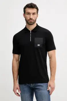 Karl Lagerfeld tricou polo culoarea negru, uni, 553235.745025 imagine