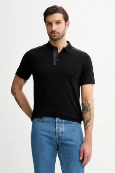 Karl Lagerfeld tricou polo culoarea negru, uni, 561221.745018 imagine