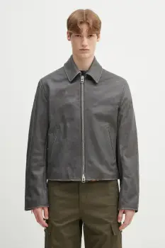 Kenzo geaca de piele culoarea gri, de tranzitie, FF55LB1440AB.96 imagine